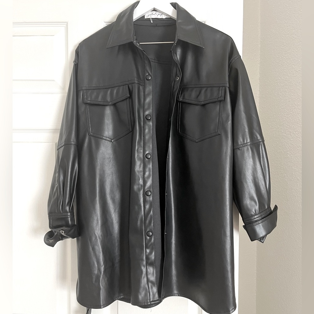Petal & Pup Faux Leather Shacket